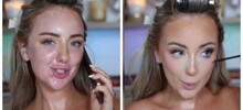 Девушка показала эффектное преображение с помощью макияжа