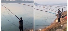 Рыбалка как артиллерия: необычная техника берегового лова в Сиане