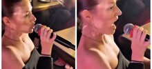 Девушка в караоке зачитала рэп