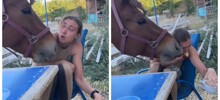 Как девушка и лошадь делили яблоко