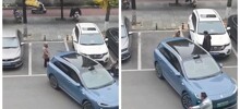 В Китае водитель переиграл женщину, которая мешала припарковаться