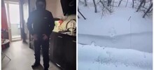 Парень спрыгнул с пятого этажа в огромный сугроб