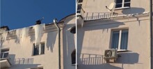 В многоэтажном доме вместе с сосульками сбили и кондиционер