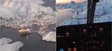 Как выглядит посадка самолёта в Гренландии