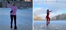 Грация на льду: фигуристки на замерзших каналах Петербурга