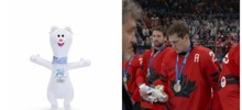 Реакция канадского хоккеиста на плюшевый талисман Олимпиады