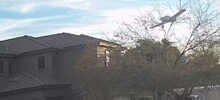 Момент падения самолёта на жилые дома в США