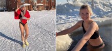 Девушка окунулась в прорубь при −20°C 