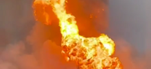 Мощный пожар вспыхнул на газохранилище в Саратове