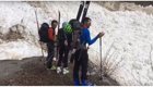 В Канаде лыжники засняли сход ленивой лавины с очень близкого расстояния
