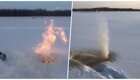 Рыбак в Ханты-Мансийске обнаружил природный газ в Иртыше