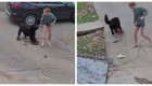Девушка взбодрилась во время прогулки с собакой