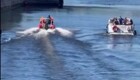 В Петербурге неизвестный пловец отчаянно уплывал от спасателей кролем