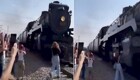 локомотив выбил смартфон у любительницы селфи в Мексике