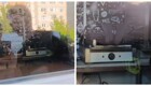 Работник шаурмичной сушил свои носки прямо на гриле