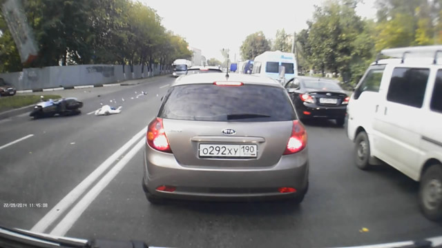 Авария дня 1672.  Мотоциклист и пешеход