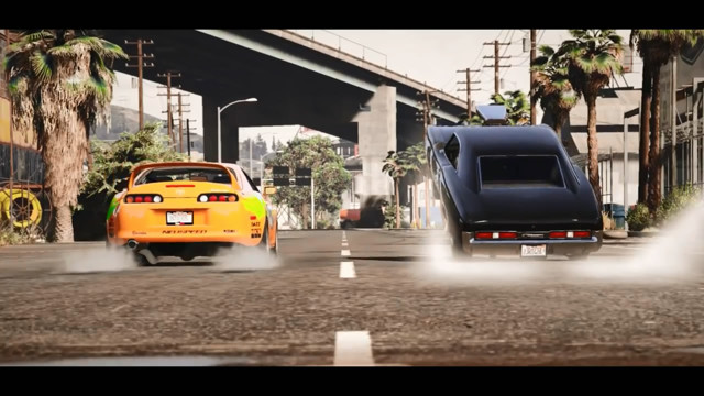 Сцена из фильма "Форсаж" в GTA V