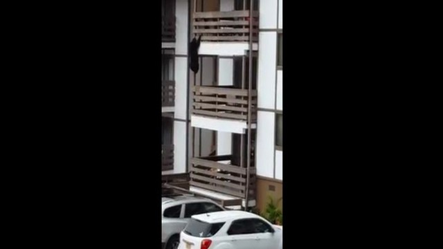 Диверсант из КГБ спускается с 3 этажа по балконам