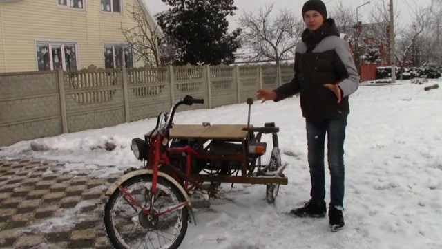 Толковый 14-летний парень построил и испытал 200-кубовый трицикл
