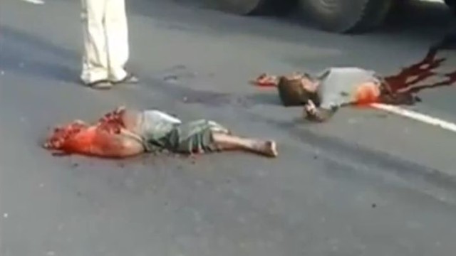 Грузовик переехал и разрезал мужчину пополам 