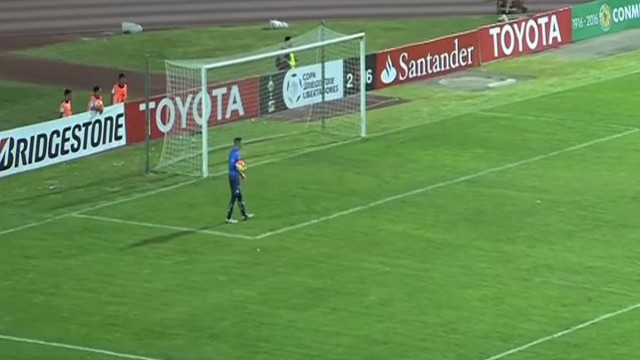 Голый болельщик выбежал на поле и размахивая своим "отростком" начал приставать к футболистам