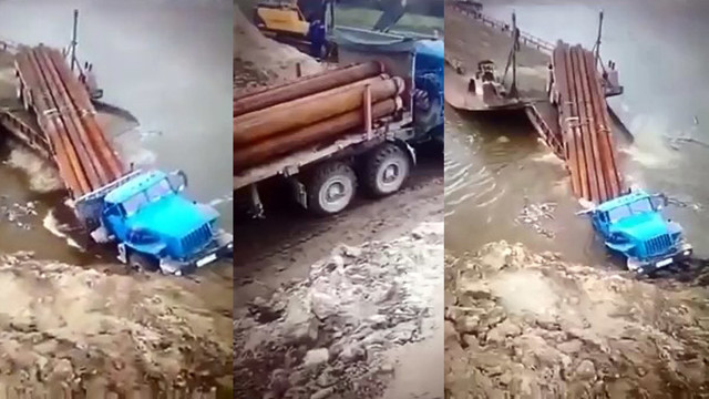Неудачная попытка погрузки на баржу