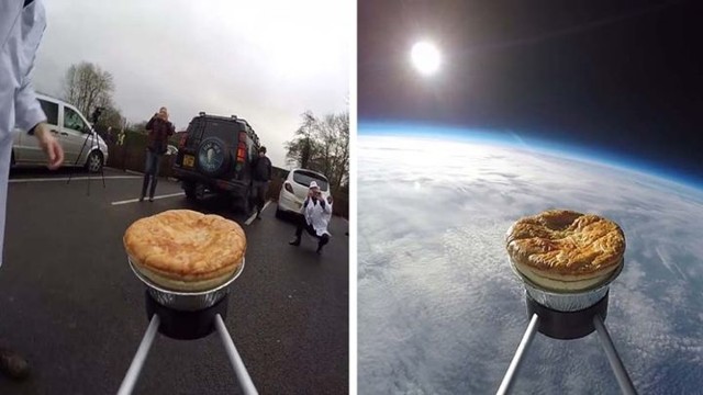 Ученые отправили в стратосферу пирог с мясом и картофелем