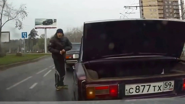 Ремонт "шестерки" посреди дороги