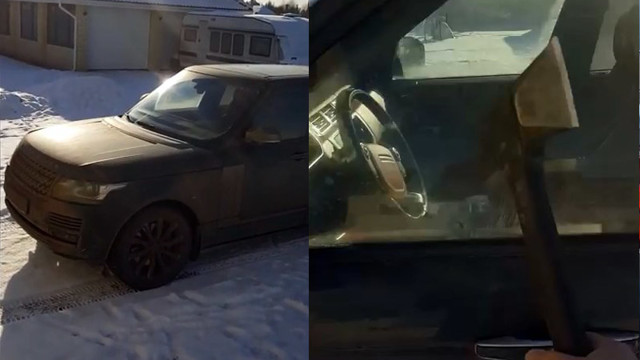 Владелец Range Rover был вынужден разбить боковое стекло