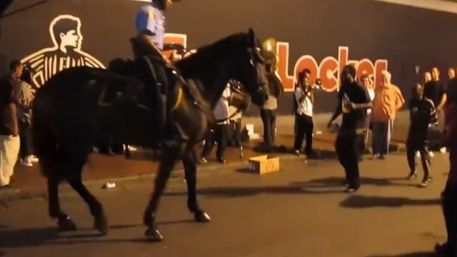 Танцующий конь Тони из американской конной полиции
