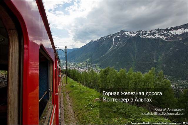 Горная железная дорога Монтенвер в Альпах