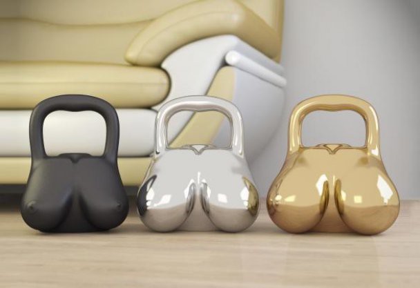 Креативная гиря - женская грудь!!!!