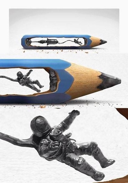 Скульптура из карандаша.