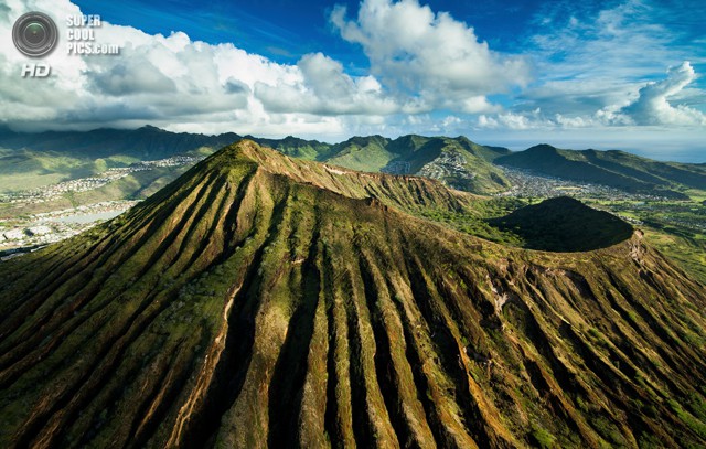 Гавайские острова с высоты птичьего полёта 