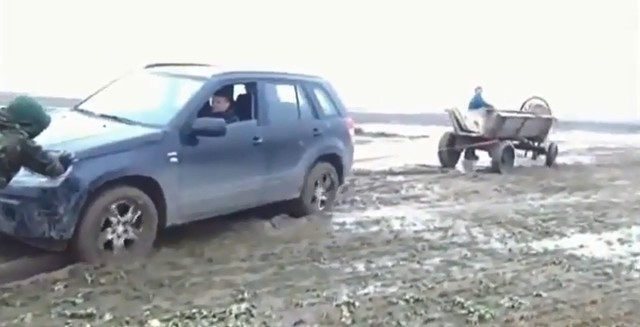 Буксировка машины конем 