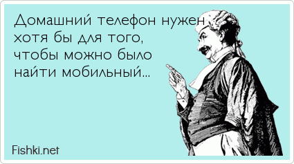 Домашний телефон нужен  хотя бы для того,  чтобы можно было  найти мобильный... 