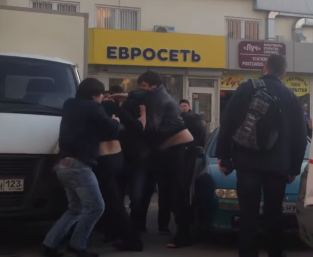 Драка во время олимпиады 2014 в Сочи 