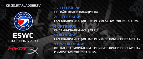 Анонcированы отборочные ESWC по CS:GO для России и Украины