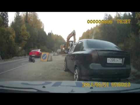Протащил ГАИшника по асфальту 