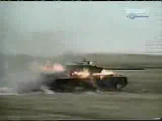 Снаряд термит, попадание в танк 