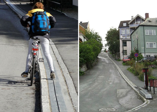 Первый подъемник для велосипедистов в Норвегии