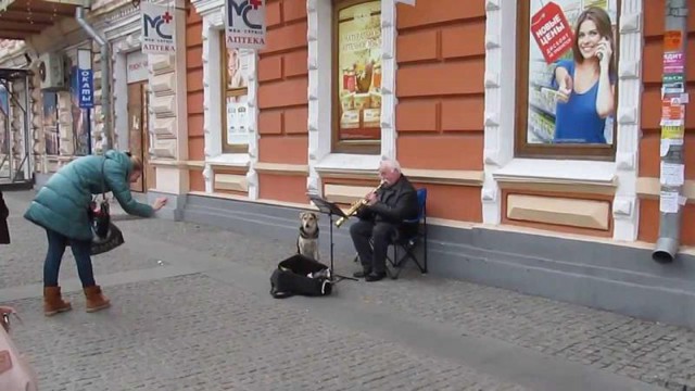 Этот музыкант как обычно вышел на улицу исполнить несколько песен