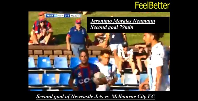 Newcastle Jets Jeronimo Morales Neumann second goal 79min vs Melbourne