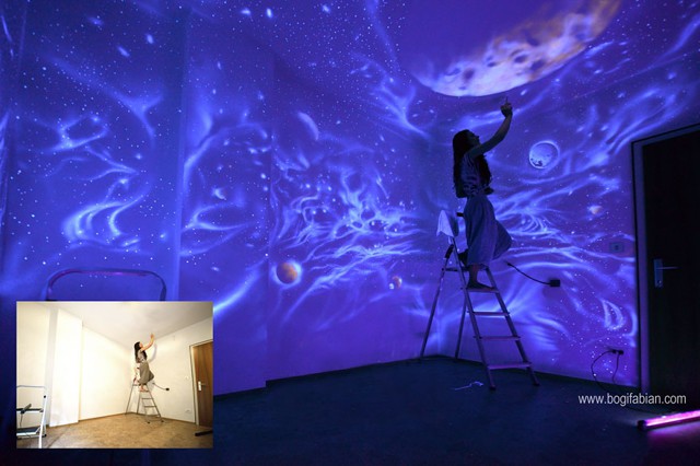 Микрокосмос в пределах комнаты: настенная роспись уф-красками