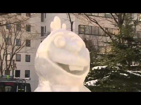 Снежные скульптуры в Японии 