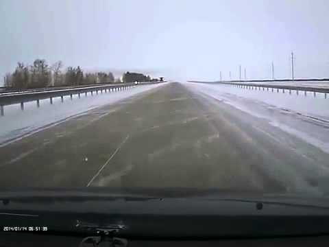Как чистят снег на трассе Астана-Кокчетав