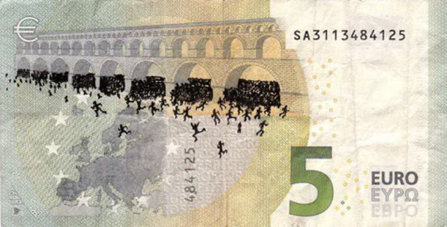 Иллюстрации на купюрах евро  