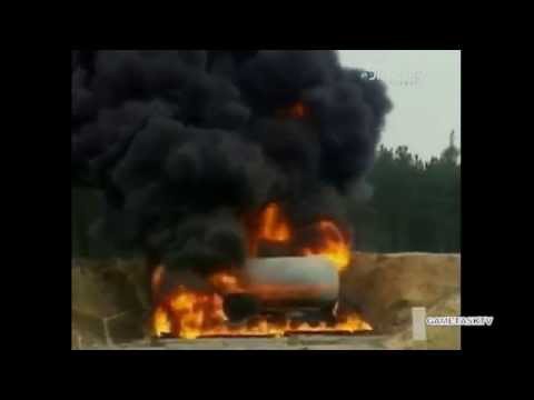 Взрыв цистерны с топливом