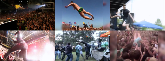 Неудачные прыжки в толпу (ныряния со сцены)