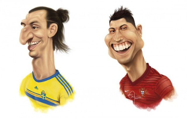 Смешные и добрые карикатуры на футболистов от Санта Тосканни 